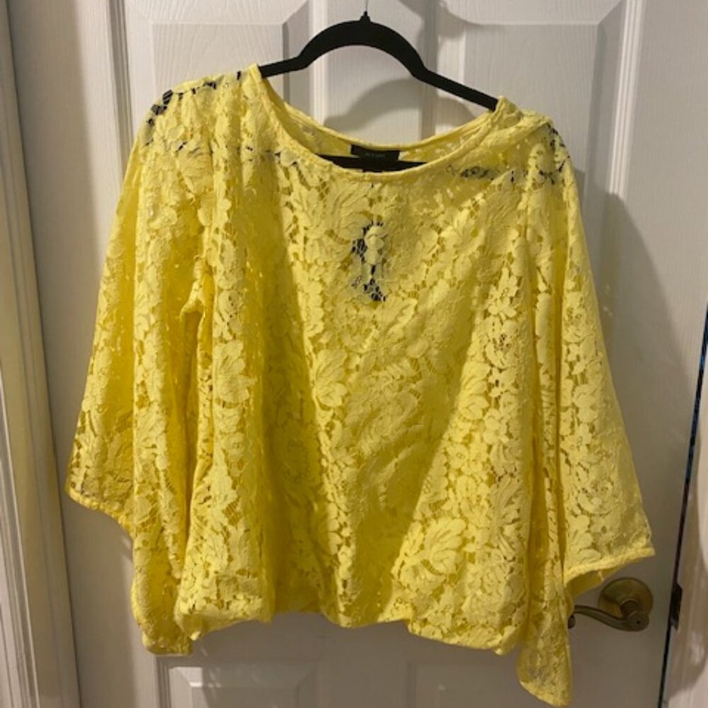 ALFANi Bubble Lace Yellow Top MEDIUM NWT